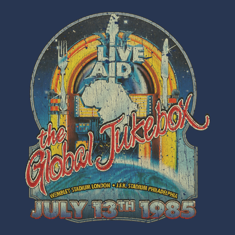 Live Aid Global Jukebox, Live Aid Global Jukebox Vintage, Live Aid Glo Men Denim Jacket by SHPOPO12 | Artistshot