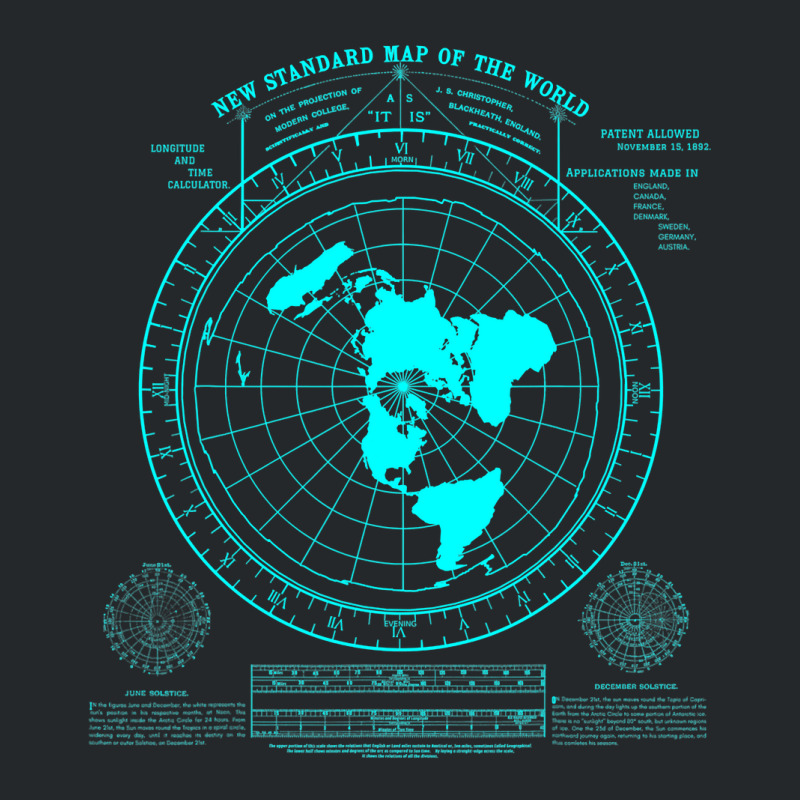 Gleason's New Standard Map Of The World, Flat Earth Crewneck Sweatshirt | Artistshot