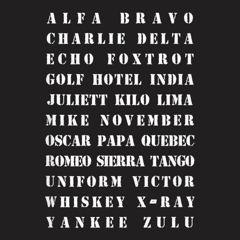 Phonetic Military Alphabet Graphic T-shirt | Artistshot