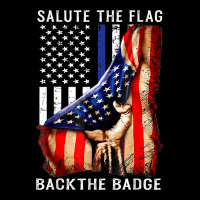 Salute The Flag Back The Badge Flag Police Hand Gift Zipper Hoodie | Artistshot