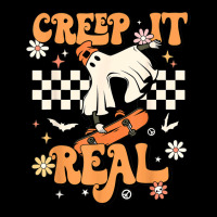 Creep It Real Retro Halloween Party Funny Ghost Skateboard Toddler Sweatshirt | Artistshot