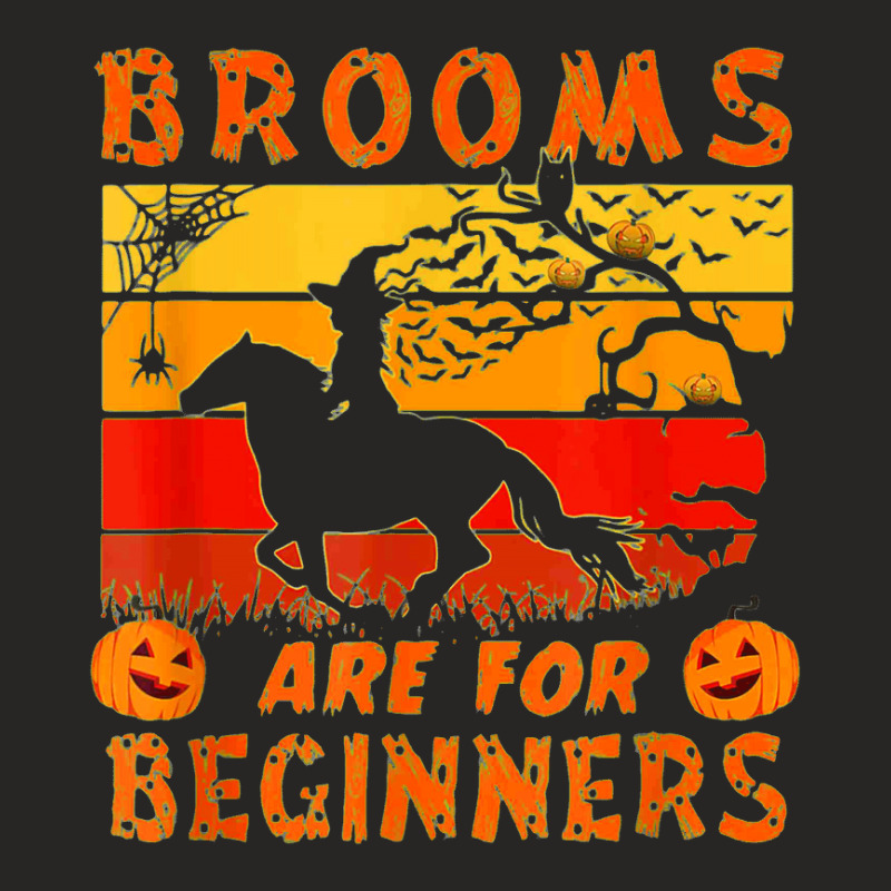 Funny Brooms Are For Amateurs Witch Riding Horse Halloween Ladies Fitted T-Shirt by Bestshirt | Artistshot