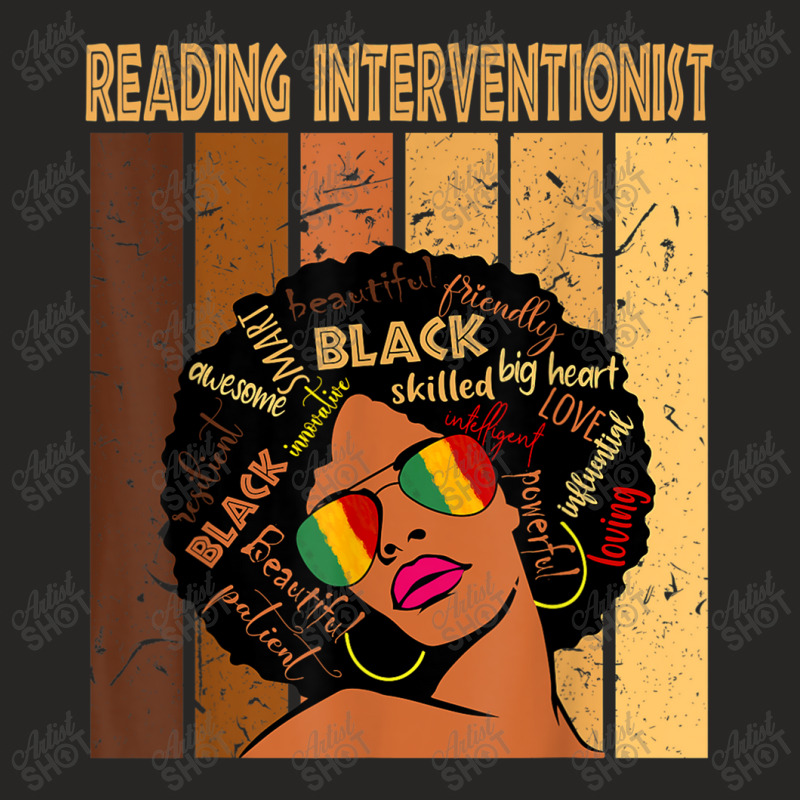 Reading Interventionisafro African Black History Month Painting Ladies Fitted T-Shirt by KhalilDesign | Artistshot