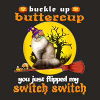 Buckle Up Buttercup Siberian Cat Halloween Ladies Fitted T-shirt | Artistshot