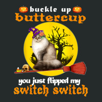 Buckle Up Buttercup Siberian Cat Halloween Women's Triblend Scoop T-shirt | Artistshot