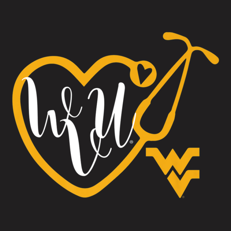 West Virginia Mountaineers Nurse - Heart Stethoscope T-shirt | Artistshot