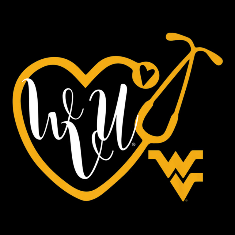 West Virginia Mountaineers Nurse - Heart Stethoscope Men's Long Sleeve Pajama Set | Artistshot