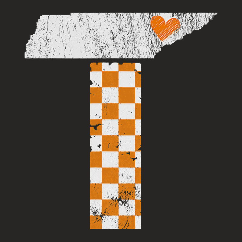 Tennessee Flag Vintage Football Fan Orange And White Gift Ladies Fitted T-Shirt by cm-arts | Artistshot