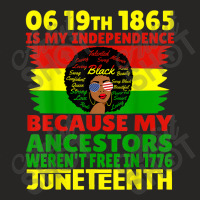 Happy Juneteenth Is My Independence Day Free Black 1865 Characters Vid Ladies Fitted T-shirt | Artistshot