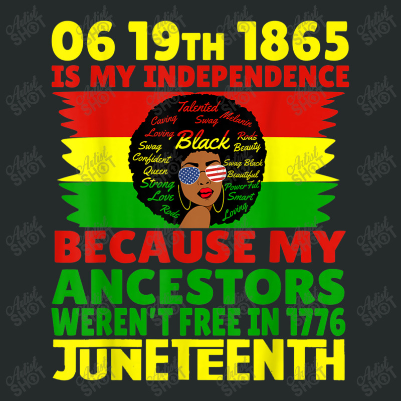 Happy Juneteenth Is My Independence Day Free Black 1865 Characters Vid Women's Triblend Scoop T-shirt by RoyDesign | Artistshot