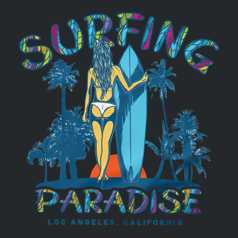 Surfing Paradise California, Surfing Paradise California Vintage, Surf Crewneck Sweatshirt | Artistshot