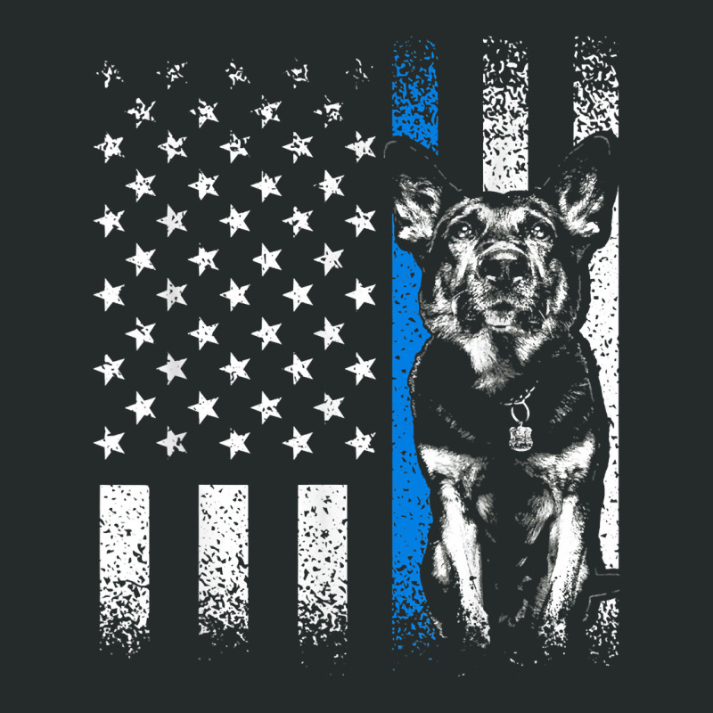 Thin Blue Line American Flag Police K9 Dog Balinese Malinois Women's Triblend Scoop T-shirt by LorettaSharron | Artistshot