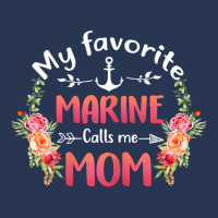 Womens My Favorite Marine Calls Me Mom Flower Military Mother_s Day Ladies Denim Jacket | Artistshot