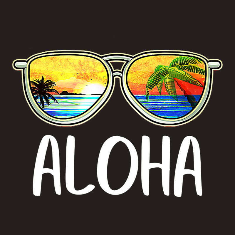 Aloha Hawaii Hawaiian Island Sunglasses Palm Trees Beach Tank Top by cm-arts | Artistshot