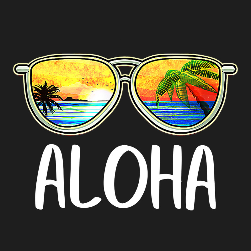 Aloha Hawaii Hawaiian Island Sunglasses Palm Trees Beach Classic T-shirt by cm-arts | Artistshot