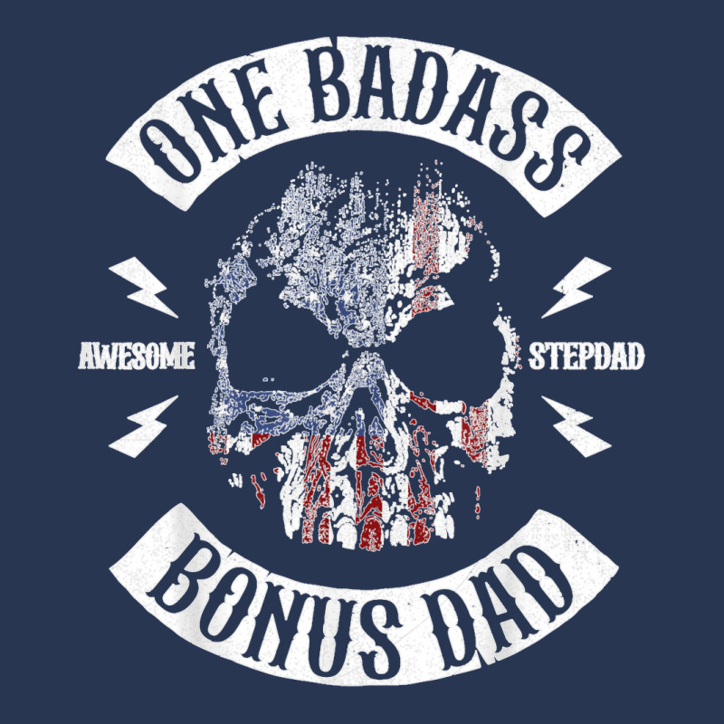 Mens One Badass Bonus Stepdad Birthday Step Dad Fathers Day Gift Men Denim Jacket by cm-arts | Artistshot