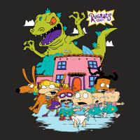 Rugrats Running Away From Reptar Ladies Fitted T-shirt | Artistshot