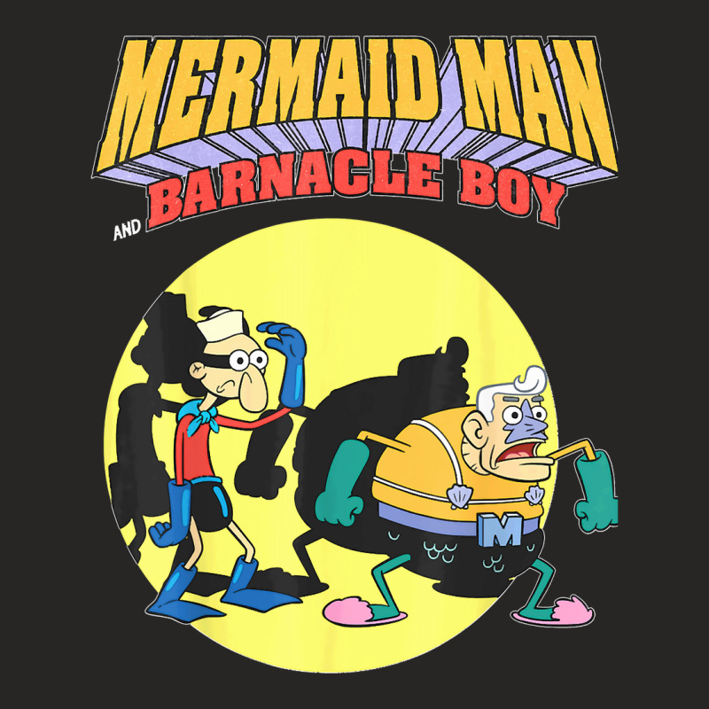 Mermaid Man Barnacle Boy Ladies Fitted T-Shirt by cm-arts | Artistshot