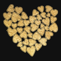 Gold Heart T  Shirt Gold Heart Valentine's Day T  Shirt Face Mask Rectangle | Artistshot