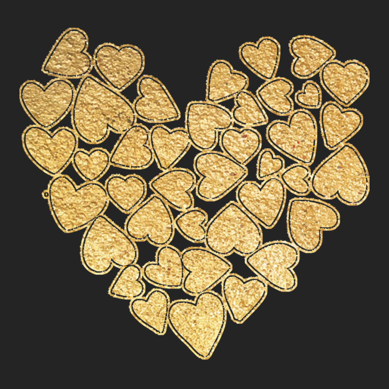 Gold Heart T  Shirt Gold Heart Valentine's Day T  Shirt 3/4 Sleeve Shirt | Artistshot
