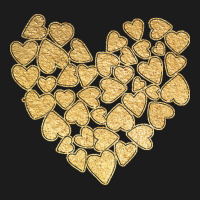 Gold Heart T  Shirt Gold Heart Valentine's Day T  Shirt Hoodie & Jogger Set | Artistshot