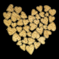 Gold Heart T  Shirt Gold Heart Valentine's Day T  Shirt Fleece Short | Artistshot