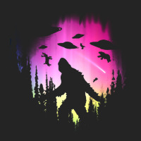 Bigfoot Ufos In Forest 3/4 Sleeve Shirt | Artistshot