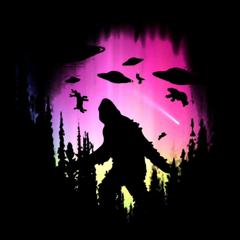 Bigfoot Ufos In Forest Zipper Hoodie by cm-arts | Artistshot