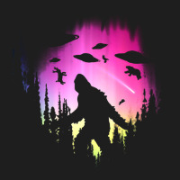 Bigfoot Ufos In Forest Classic T-shirt | Artistshot