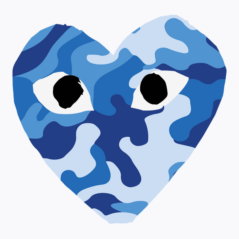 Heart With Eyes Blue Camo T-shirt | Artistshot