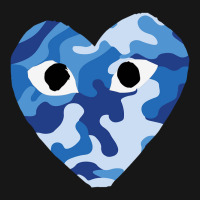 Heart With Eyes Blue Camo Medium-length Apron | Artistshot