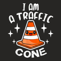 I Am A Traffic Cone Orange Lazy Easy Costume Halloween Ladies Fitted T-shirt | Artistshot