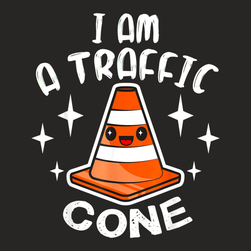 I Am A Traffic Cone Orange Lazy Easy Costume Halloween Ladies Fitted T-Shirt by Bestdesigns | Artistshot