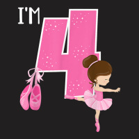 Girl_s 4 Year Old Ballerina 4th Birthday Party Ballet Dancer T-shirt | Artistshot