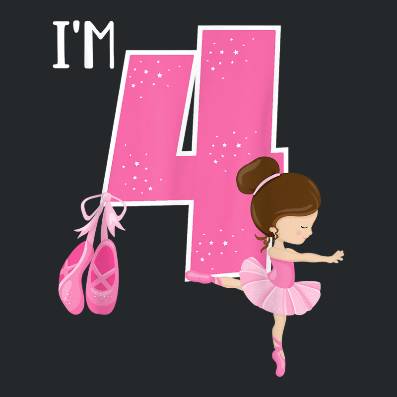 Girl_s 4 Year Old Ballerina 4th Birthday Party Ballet Dancer Crewneck Sweatshirt | Artistshot