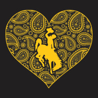 Wyoming Cowboys Paisley Heart - Apparel T-shirt | Artistshot