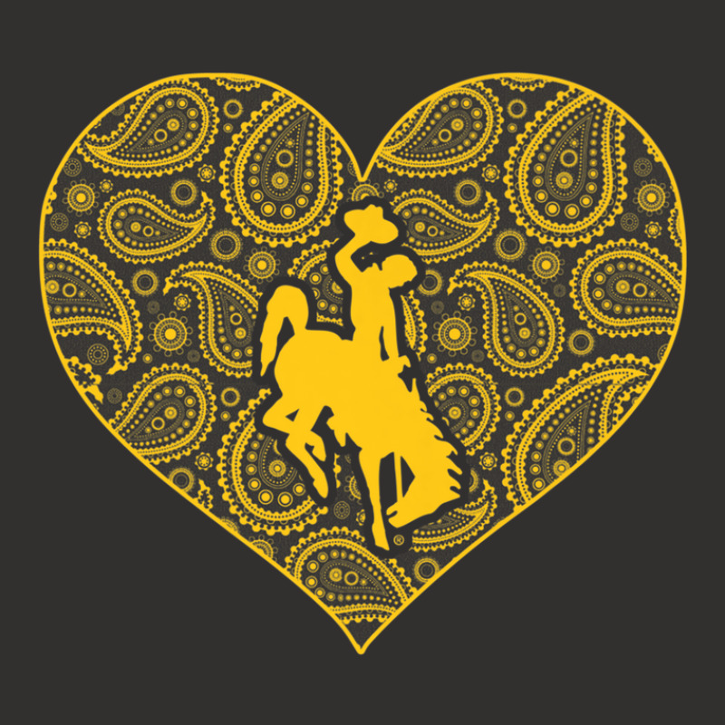 Wyoming Cowboys Paisley Heart - Apparel Champion Hoodie | Artistshot