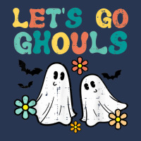 Lets Go Ghouls Floral Ghosts Groovy Retro Halloween Women Men Denim Jacket | Artistshot