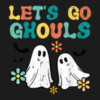 Lets Go Ghouls Floral Ghosts Groovy Retro Halloween Women Hoodie & Jogger Set | Artistshot