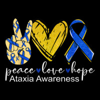 Peace Love Hope Ataxia Awareness Shirt Blue Ribbon Maternity Scoop Neck T-shirt | Artistshot