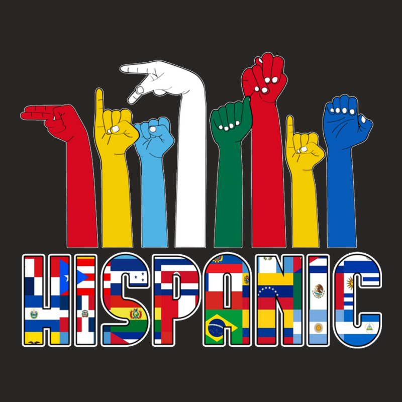 Asl Language Countries Flags Latinx Hispanic Heritage Month Sweatshirt Ladies Fitted T-Shirt by cm-arts | Artistshot