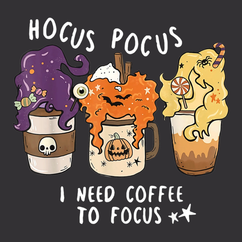 Hocus Pocus I Need Coffee To Focus Halloween Teacher Womens Vintage Hoodie And Short Set | Artistshot