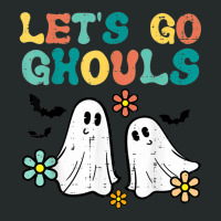 Lets Go Ghouls Floral Ghosts Groovy Retro Halloween Women Women's Triblend Scoop T-shirt | Artistshot