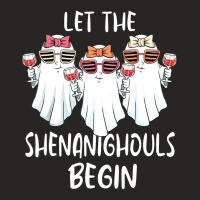 Let Shenanighouls Begin Shenanigans Ghost Halloween Women Ladies Fitted T-shirt | Artistshot