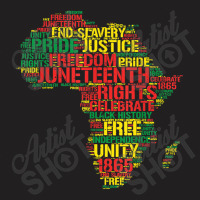 Juneteenth Africa Map Words June 19th 1865 Men Women Kids Video Games  T-shirt | Artistshot