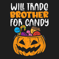 Kids Will Trade Brother For Candy Funny Halloween Family Kids Classic T-shirt | Artistshot