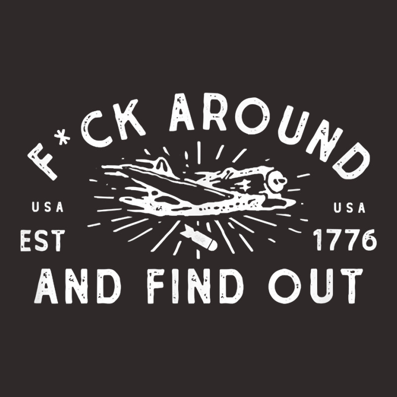 Fuck Around And Find Out Patriotic Usa 1776 Military Plane Racerback Tank by MarjorieWillie | Artistshot