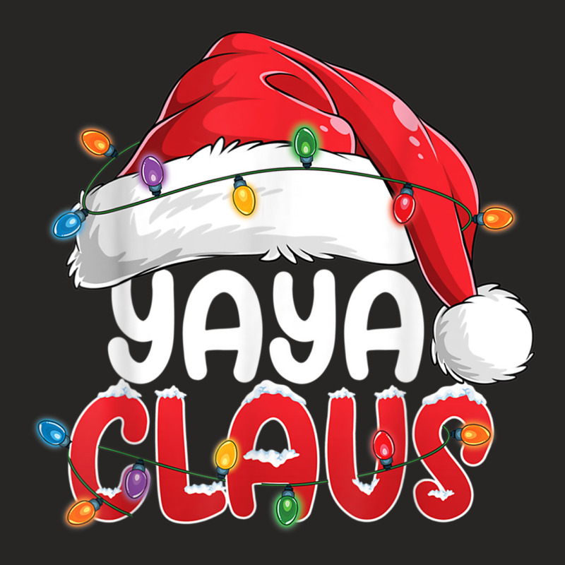 Yaya Claus Christmas Family Group Matching Pjs Xmas Light Ladies Fitted T-Shirt by Tshirts | Artistshot