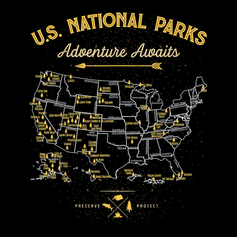 62 National Parks Map Gifts Us Park Vintage Camping Hiking New Year Pocket T-shirt | Artistshot