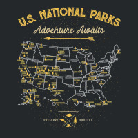 62 National Parks Map Gifts Us Park Vintage Camping Hiking New Year Crewneck Sweatshirt | Artistshot